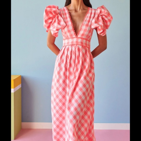 Celia B Pink Gingham Dress Curazao Vichy Pink - Picture 4 of 6